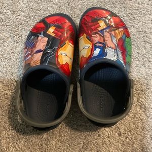 Avengers crocs kids size 10